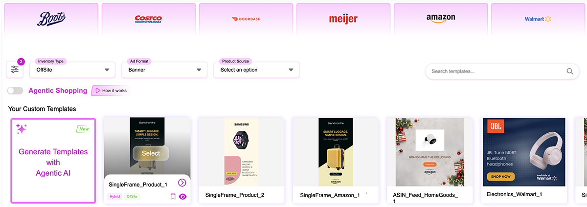 Template Library DaVinci Commerce